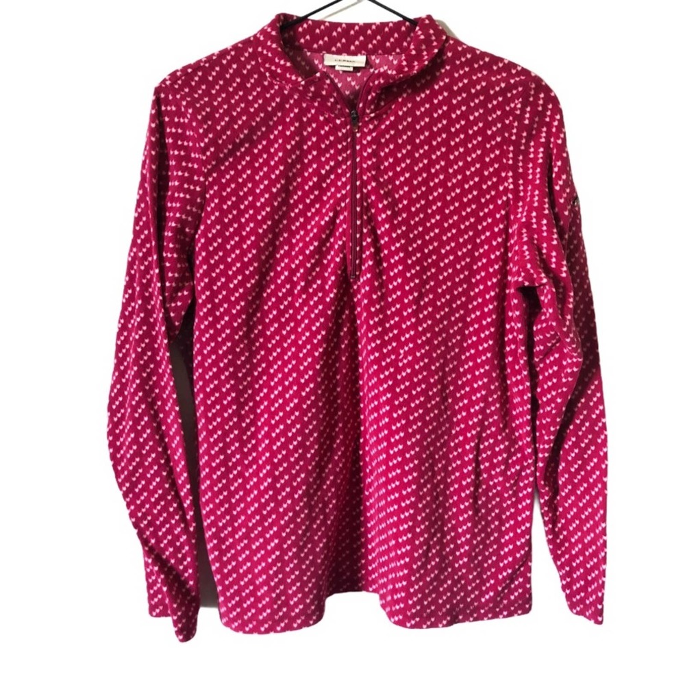 LL Bean Fleece Pull Over Sweater Jacket M